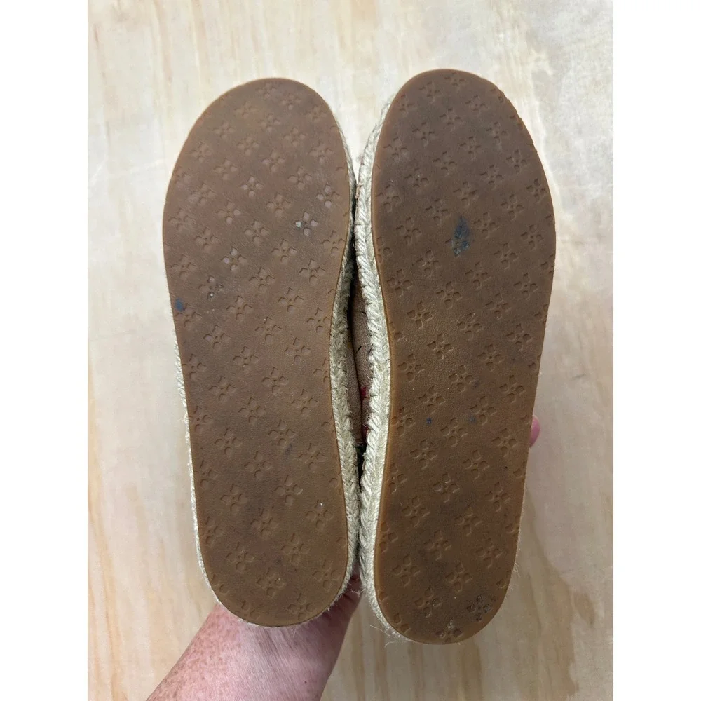 Patricia Nash Floral Leather Espadrille Flats Gold Zipper Shoes Womens 6.5